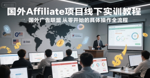 国外Affiliate项目线下实训教程，国外广告联盟从零开始的具体操作全流程-云创网