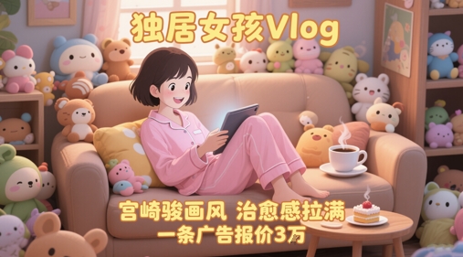 单个账号涨粉71W！用AI制作独居女孩Vlog，宫崎骏画风，治愈感拉满，一条广告报价3W-云创网