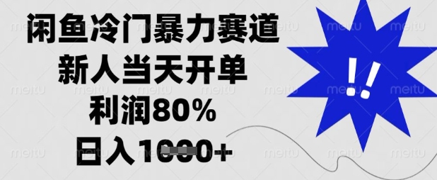 闲鱼冷门暴力赛道，新人当天开单，利润80%，日入数张【揭秘】-云创网