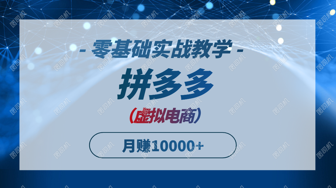 拼多多虚拟电商，零基础实战教学，快速打爆商品，新手也能月入10000+-云创网