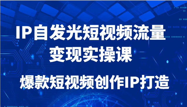 IP自发光短视频流量变现实操课，爆款短视频创作IP打造-云创网