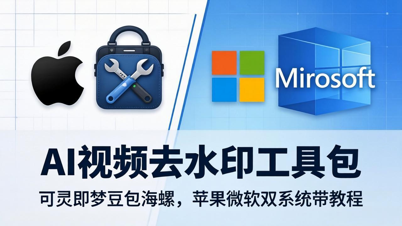 AI视频去水印工具包：可灵即梦豆包海螺，苹果微软双系统带教程-云创网