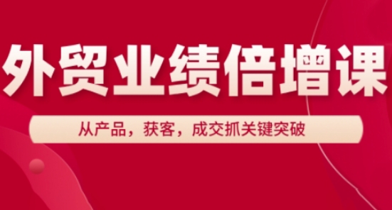 外贸业绩倍增课，从产品，获客，成交抓关键突破-云创网