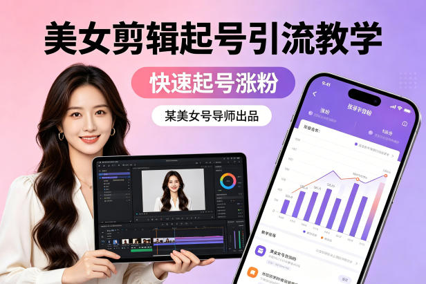 某美女号导师出品：美女剪辑起号引流教学，快速起号涨粉-云创网