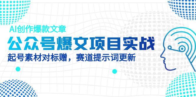 公众号爆文项目实战，AI创作爆款文章，起号素材对标赠(附赛道AI提示词-云创网