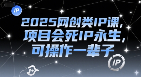 2025网创类IP课，项目会死IP永生，可操作一辈子-云创网