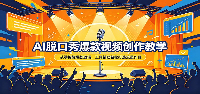AI脱口秀爆款视频创作教学：从零拆解爆款逻辑，工具辅助轻松打造流量作品-云创网