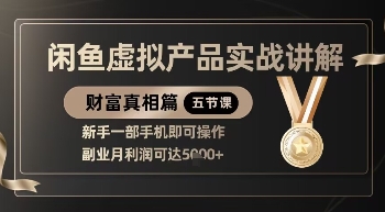 精品！闲鱼虚拟产品实战讲解，新手一部手机即可操作，副业月利润可达5k+-云创网