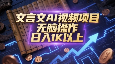 文言文AI视频项目，无脑操作，日入1K以上-云创网