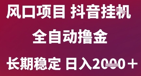 风口项目，六月最新玩法抖音无人挂G，全自动撸金，长期稳定 日入2k+【揭秘】-云创网