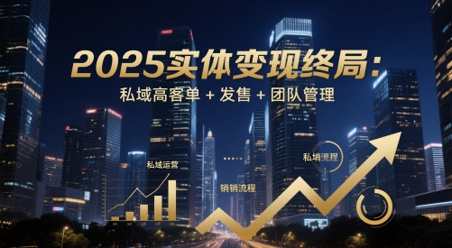 2025实体变现终局：私域高客单+发售+团队管理-云创网