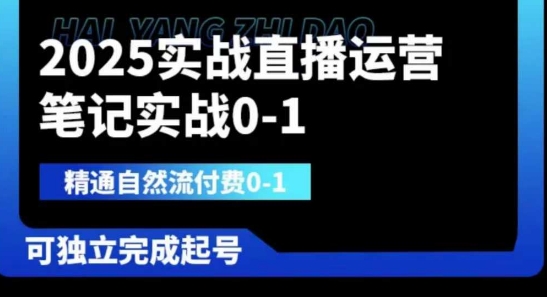 2025实战直播运营0-1，精通自然流付费0-1，可独立完成起号-云创网
