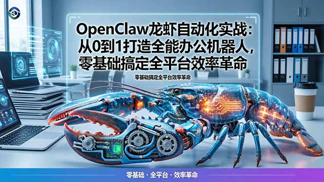 OpenClaw龙虾自动化实战：从0到1打造全能办公机器人，零基础搞定全平台效率革命-云创网