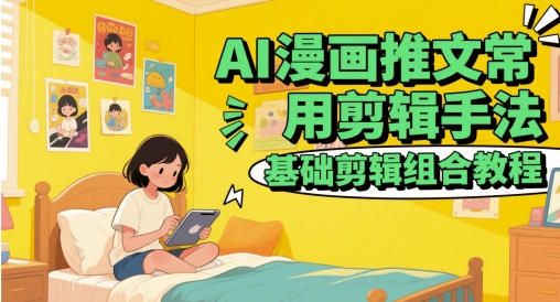 AI漫画推文常用剪辑手法，基础剪辑组合教程-云创网
