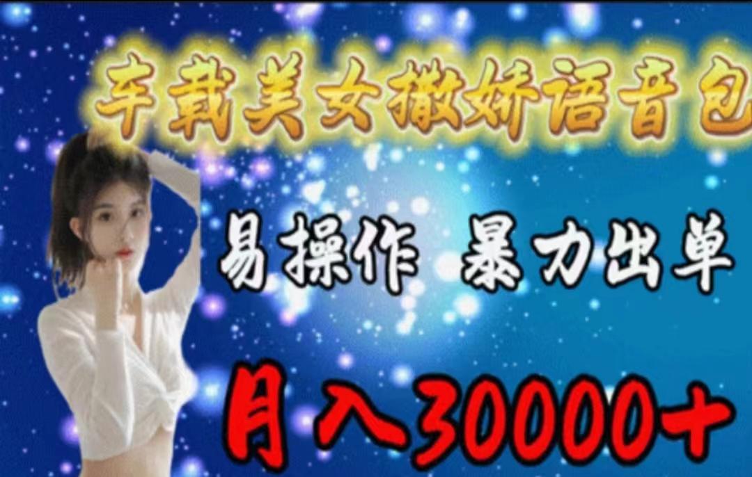 车载美女撒娇语音包，执行就出单，月入3000＋，小白看完课程就能马上实操-云创网