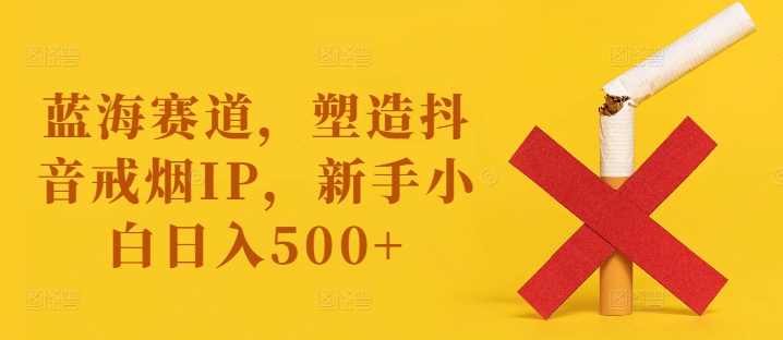 蓝海赛道，塑造抖音戒烟IP，新手小白日入500+【揭秘】-云创网