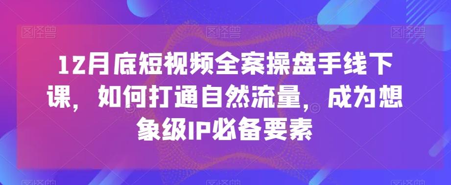12月底短视频全案操盘手线下课，如何打通自然流量，成为想象级IP必备要素-云创网