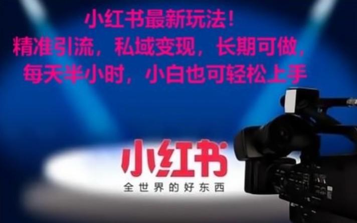 小红书最新玩法！精准引流，私域变现，长期可做，每天半小时，小白也可轻松上手-云创网