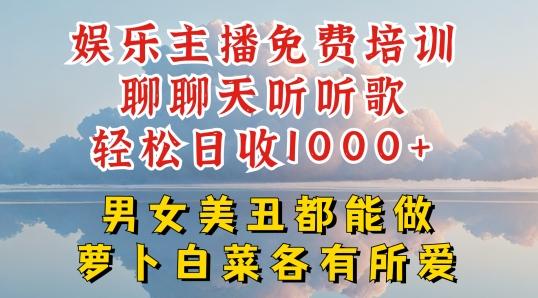 娱乐主播免费培训聊聊天听听歌轻松日收1K+，男女美丑都能做萝卜白菜各有所爱【揭秘】-云创网