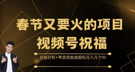春节又要火的项目视频号祝福，分成计划+带货双收益，轻松月入几个W【揭秘】-云创网