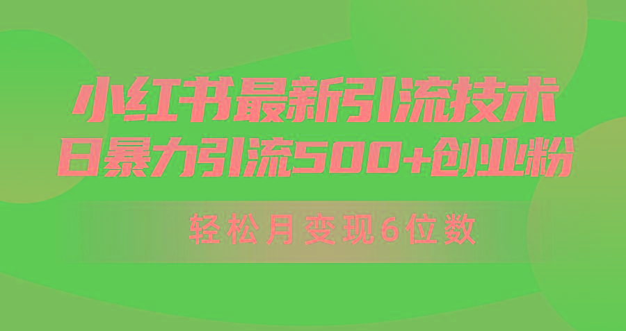 (9871期)日引500+月变现六位数24年最新小红书暴力引流兼职粉教程-云创网