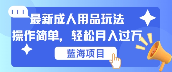 最新成人用品项目玩法，操作简单，动动手，轻松日入几张【揭秘】-云创网