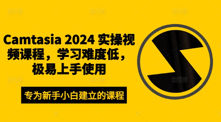Camtasia 2024 实操视频课程，学习难度低，极易上手使用-云创网