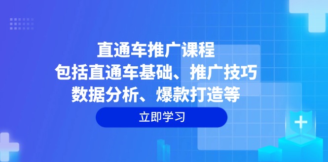 直通车推广课程：包括直通车基础、推广技巧、数据分析、爆款打造等-云创网