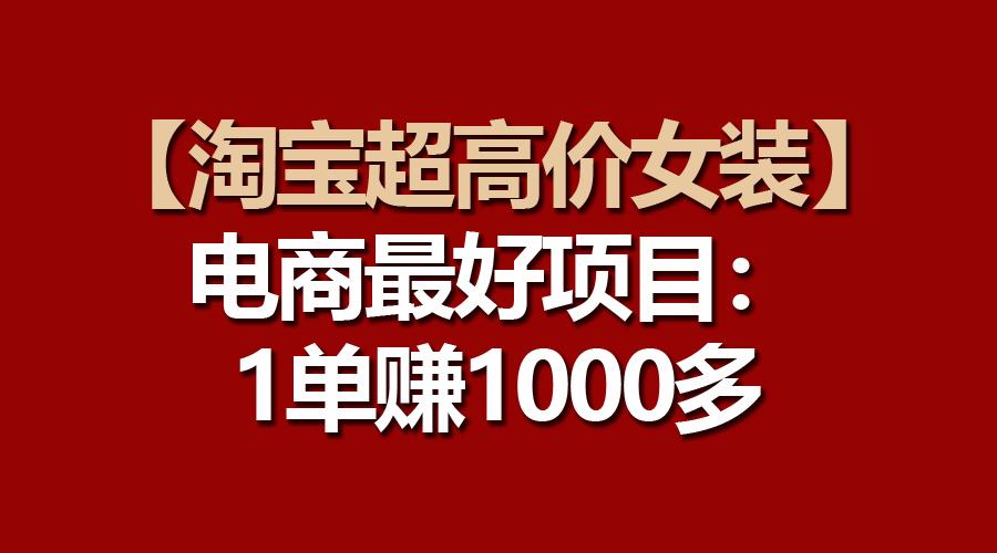 【淘宝超高价女装】电商最好项目：一单赚1000多-云创网