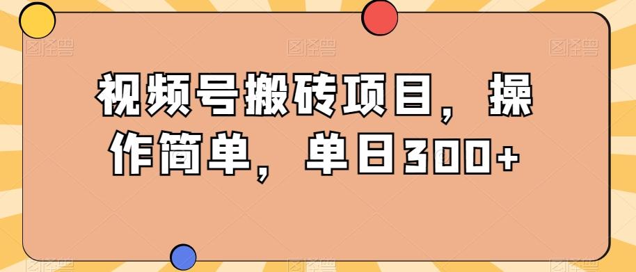 视频号搬砖项目，操作简单，单日300+-云创网