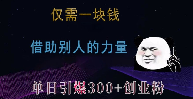 仅需一块钱，借助别人的力量，单日引爆300+创业粉、兼职粉【揭秘】-云创网