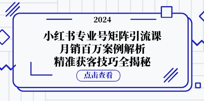 小红书专业号矩阵引流课，月销百万案例解析，精准获客技巧全揭秘-云创网