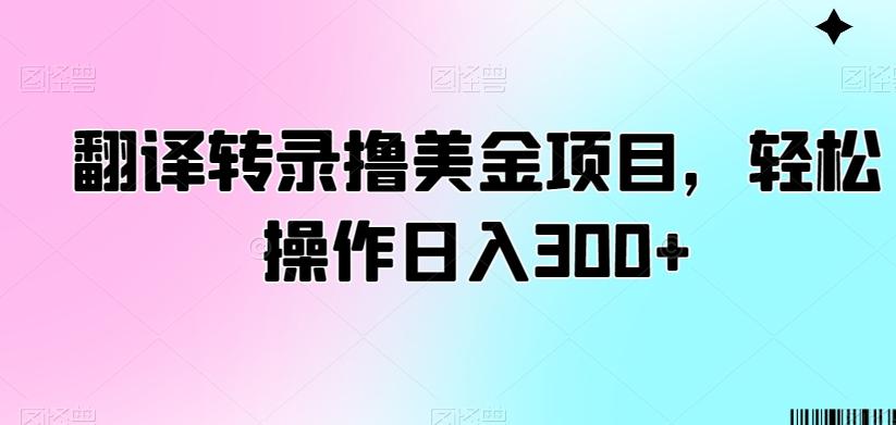 翻译转录撸美金项目，轻松操作日入300+【揭秘】-云创网