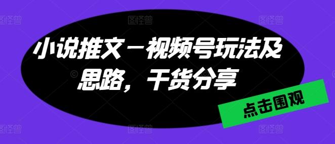 小说推文—视频号玩法及思路，干货分享-云创网