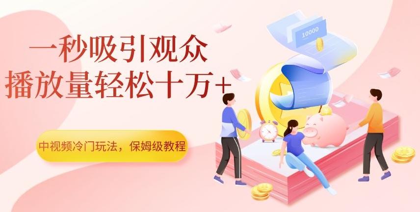 中视频冷门玩法，一秒吸引观众，播放量轻松十万+，保姆级教程【揭秘】-云创网