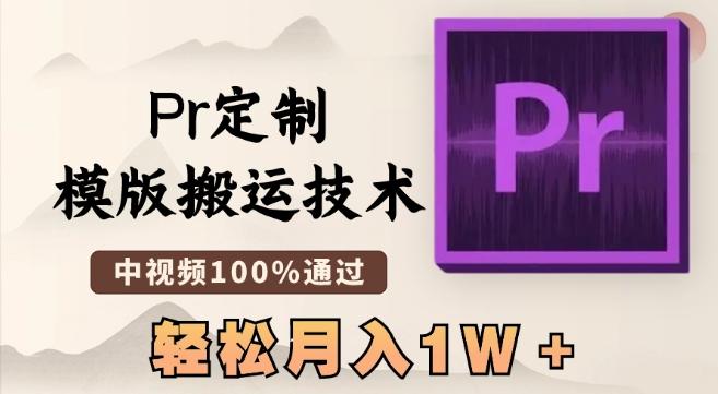 最新Pr定制模版搬运技术，中视频100%通过，几分钟一条视频，轻松月入1W＋【揭秘】-云创网